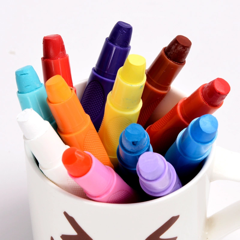 Stationery School Supply Quick Drying Tempera Paint Sticks 12 Colors Silky Gel Crayons for Kids